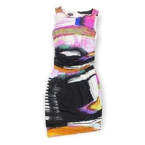 ESCADA Eevke dress In fantasy color ruched abstract print colorful dress